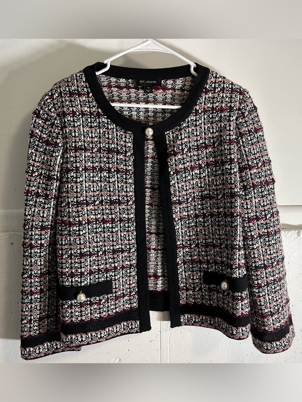 St. John Tweed Pearl-Button Designer Jacket